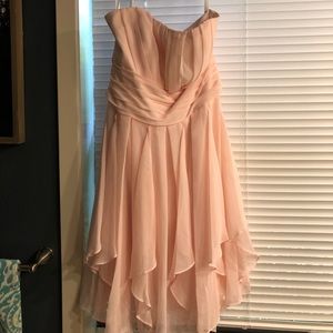 DAVID'S BRIDAL Pink Strapless Bridesmaids Dress